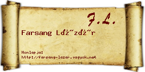 Farsang Lázár névjegykártya